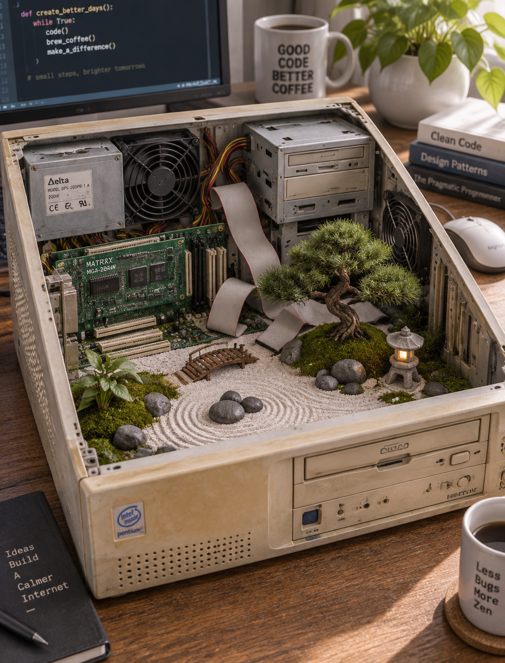 A zen garden inside a computer